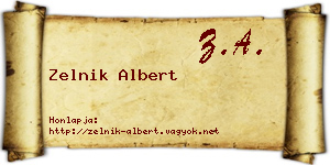 Zelnik Albert névjegykártya